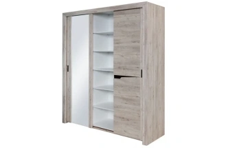 Шкаф-купе трехдверный Соренто, с зеркалом, дуб бонифаций