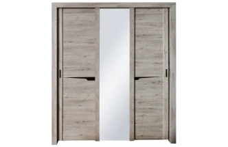 Шкаф-купе трехдверный Соренто, с зеркалом, дуб бонифаций