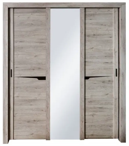 Шкаф-купе трехдверный Соренто, с зеркалом, дуб бонифаций