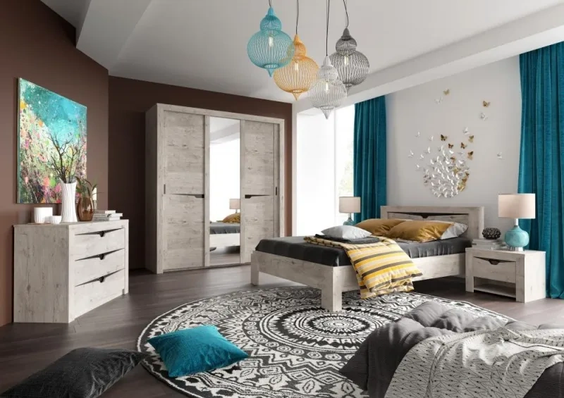 Шкаф-купе трехдверный Соренто, с зеркалом, дуб бонифаций