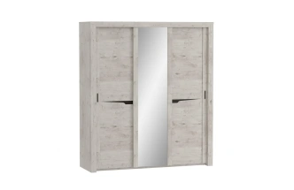 Шкаф-купе трехдверный Соренто, с зеркалом, дуб бонифаций