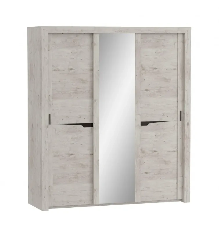 Шкаф-купе трехдверный Соренто, с зеркалом, дуб бонифаций