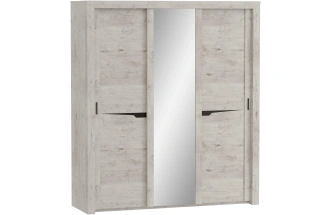 Шкаф-купе трехдверный Соренто, с зеркалом, дуб бонифаций