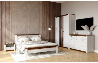 Шкаф трехдверный Даллас, распашной с зеркалом, дуб винтерберг / таксония