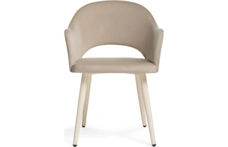 Стул-кресло Апри, микровелюр бежевый 05 / бежевый глянец