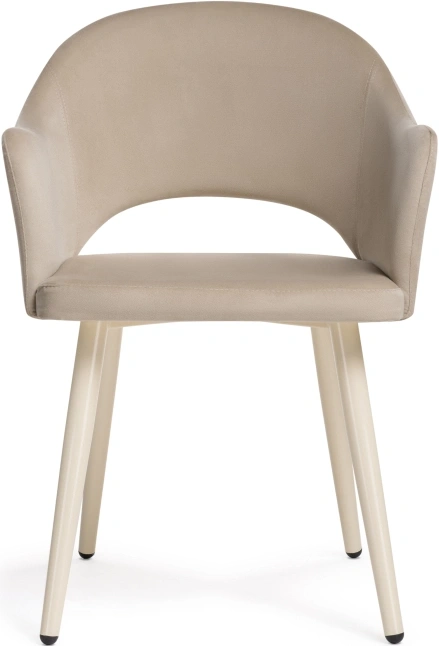 Стул-кресло Апри, микровелюр бежевый 05 / бежевый глянец