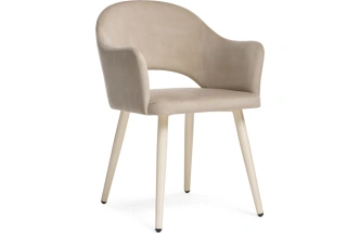 Стул-кресло Апри, микровелюр бежевый 05 / бежевый глянец