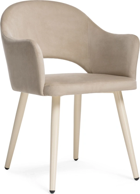 Стул-кресло Апри, микровелюр бежевый 05 / бежевый глянец