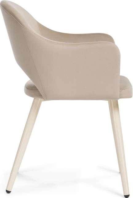 Стул-кресло Апри, микровелюр бежевый 05 / бежевый глянец