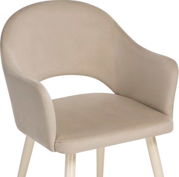 Стул-кресло Апри, микровелюр бежевый 05 / бежевый глянец