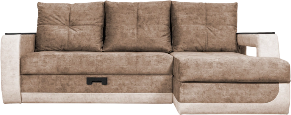 Диван угловой Лотос 2, угол правый, Fresca bark, Fresca chocolate, Венге