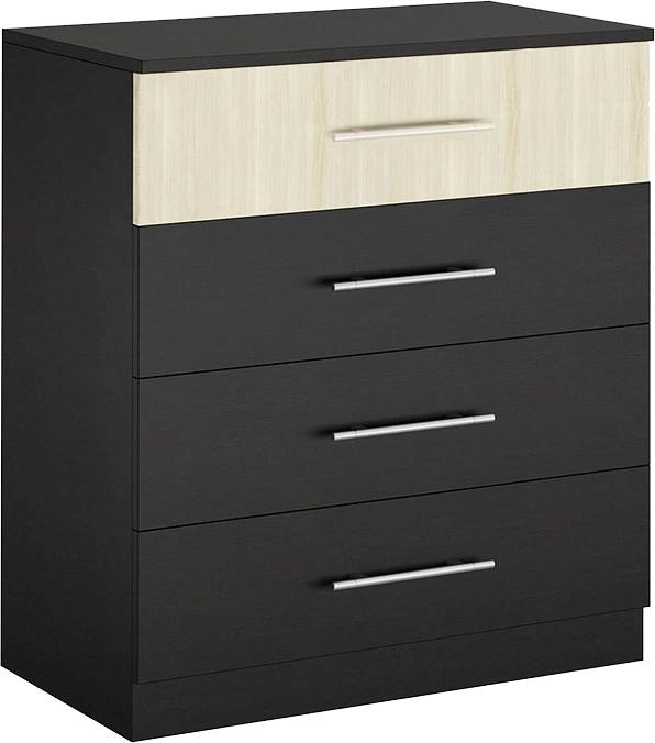 Комод с четырьмя ящиками Оливия, дуб феррара / ясень глянец