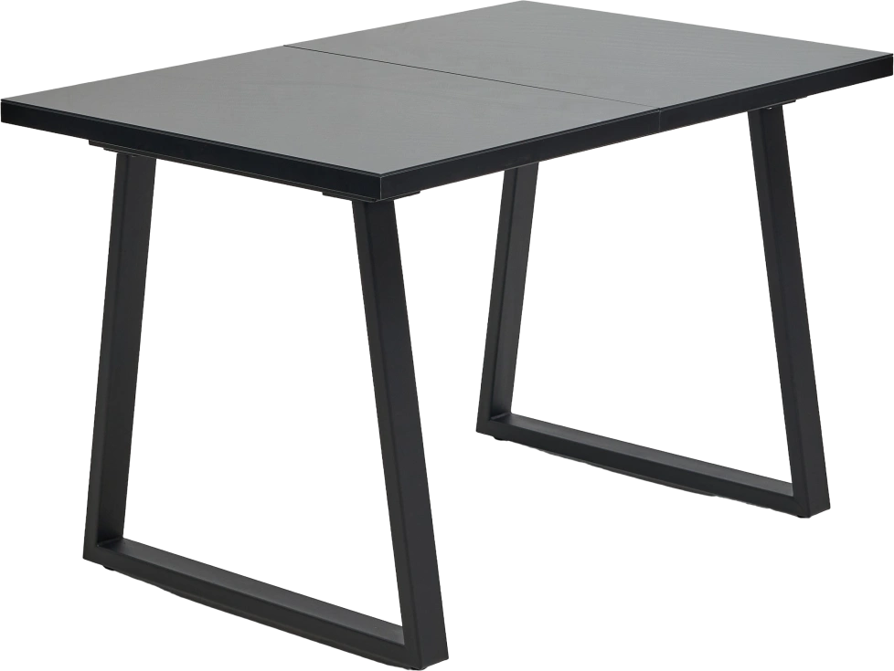 Кухонный стол раздвижной Вижн 120, Черный, стекло, черный каркас