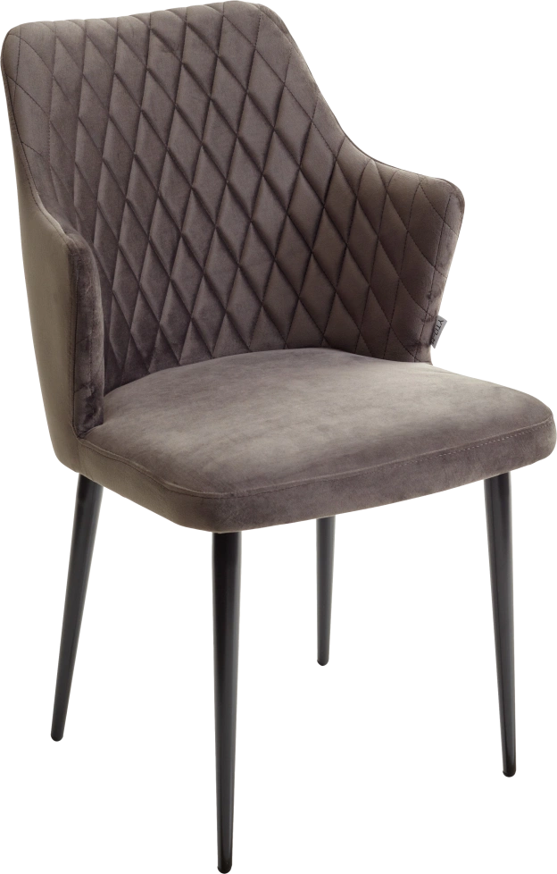 Стул Herman, мягкий, графит #14 велюр, черный каркас