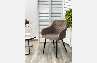 Стул Brandy, мягкий, 505-5 Тауп, велюр "беспальчиковый", черный каркас