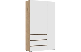 Шкаф трехстворчатый Элла, ШК 06, белый / дуб крафт золото