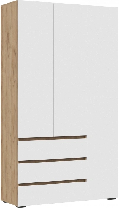 Шкаф трехстворчатый Элла, ШК 06, белый / дуб крафт золото