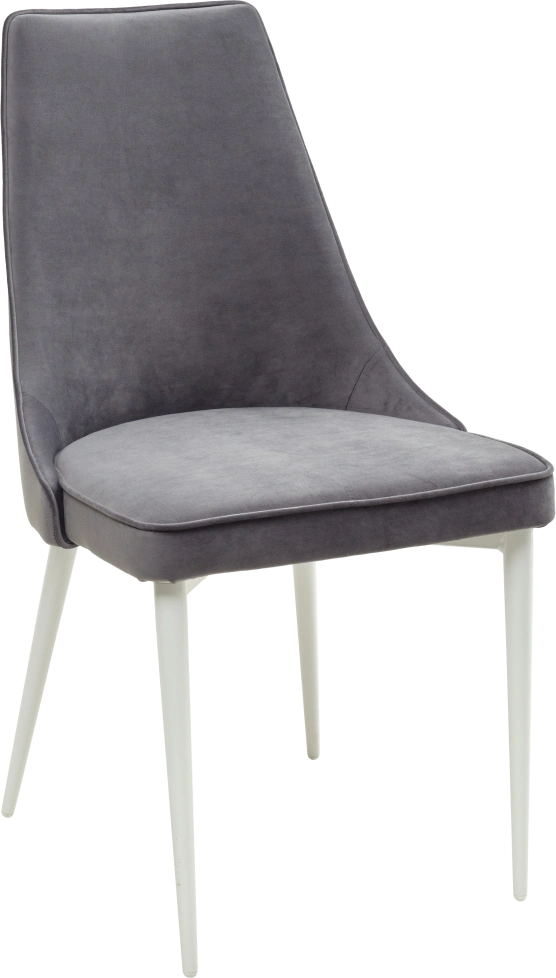 Стул Nepal-P, мягкий, серый #27, велюр, белый каркас 