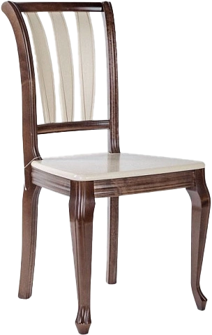 Стул Кабриоль, деревянный, жесткий, комби 6, каркас орех темный