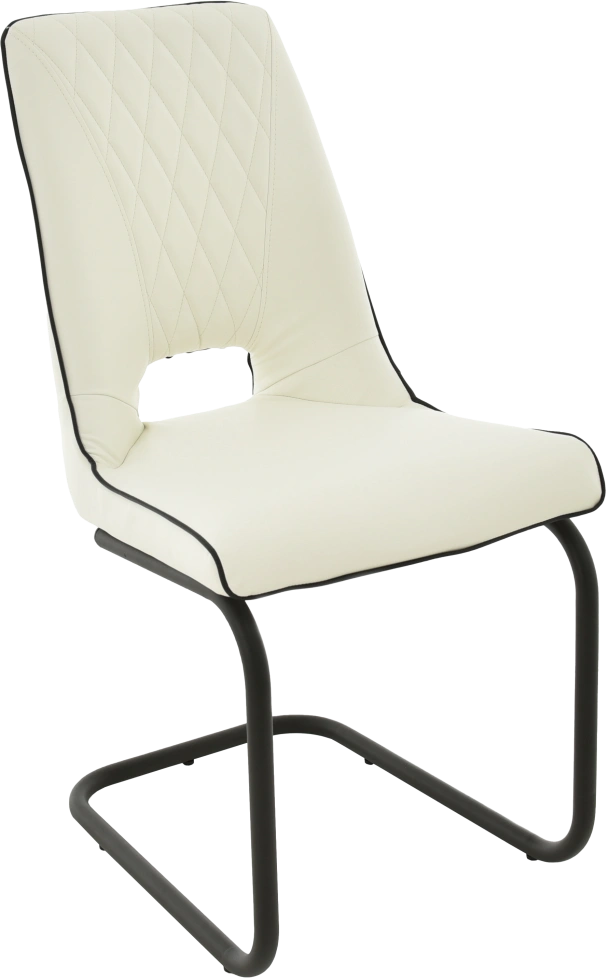 Стул Эльзас, мягкий, батлер 08, нитро блэк, экокожа, каркас хром