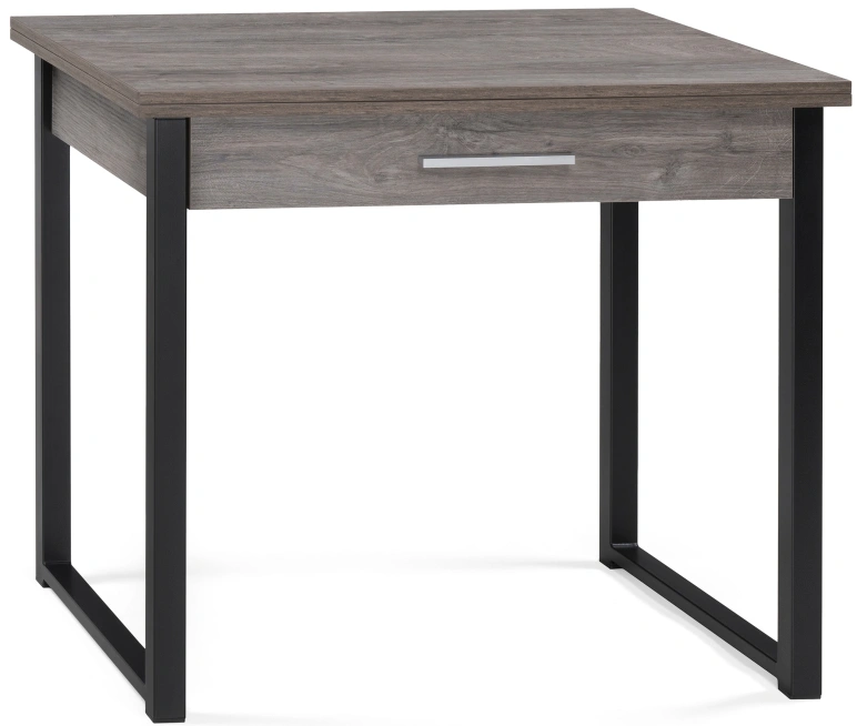 Кухонный раздвижной стол Ибби, 90(128)х64х77, рошелье / черный матовый