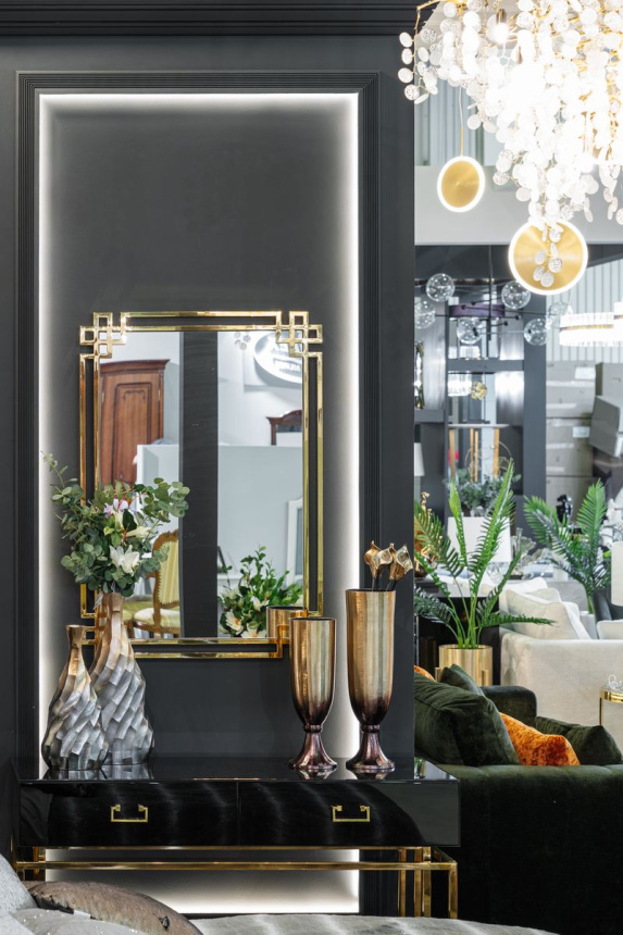 Туалетный столик KFG058, черный / золото