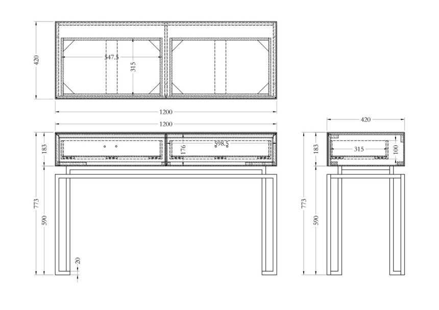 Туалетный столик KFG058, черный / золото