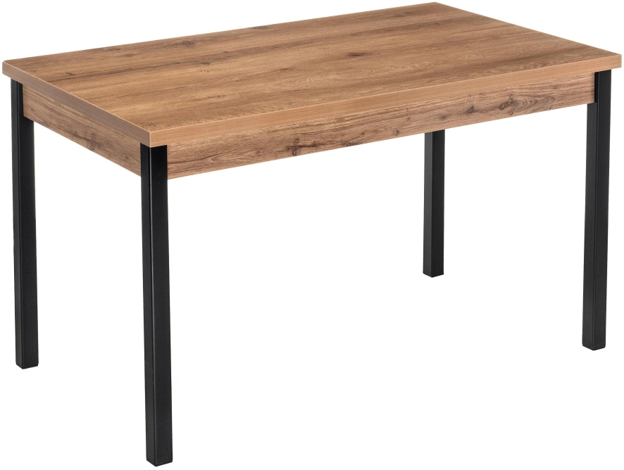 Кухонный обеденный раздвижной стол Оригон, 120(160)х70х77, дуб горный / черный матовый