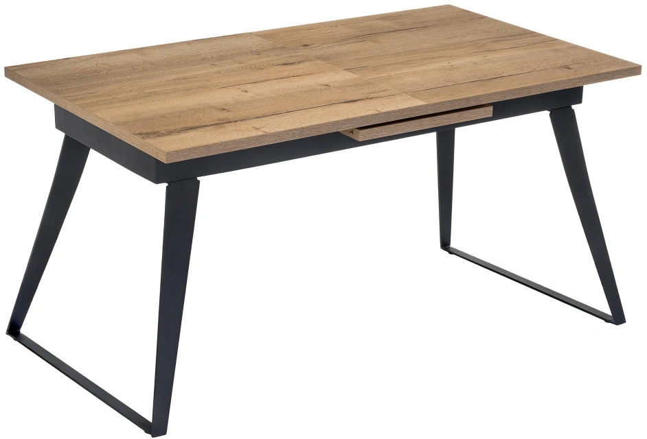 Кухонный обеденный раздвижной стол Кхал, 140(180)х80х78, галифакс графит / натуральный