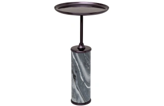 Журнальный стол 69-22465, 35x35x65, алюминий, черный / серый