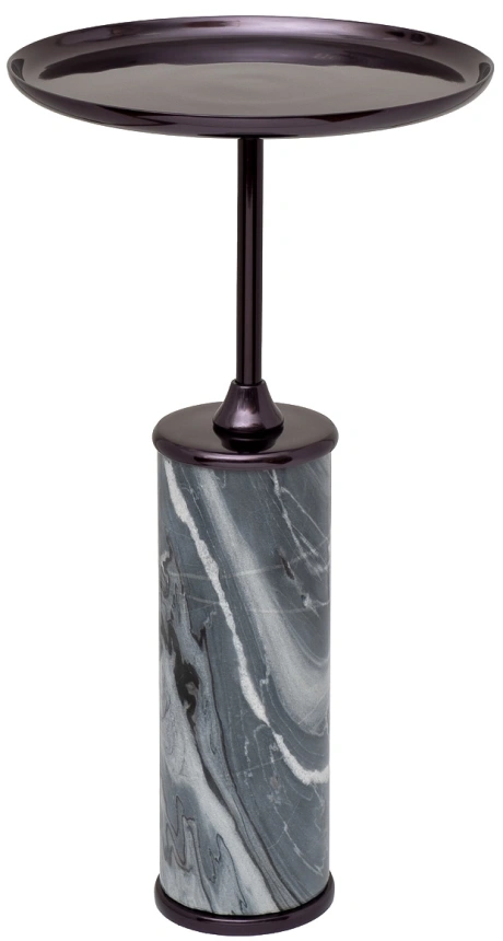 Журнальный стол 69-22465, 35x35x65, алюминий, черный / серый