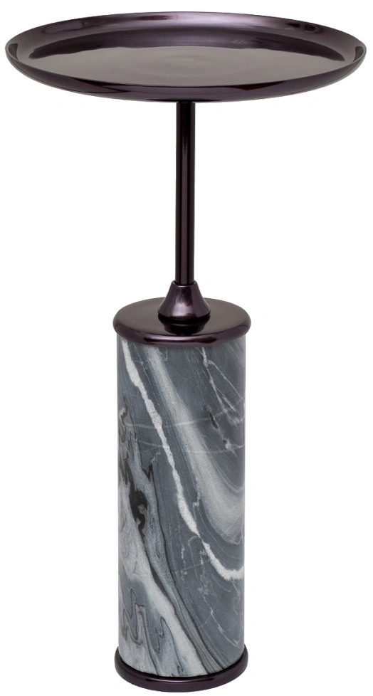 Журнальный стол 69-22465, 35x35x65, алюминий, черный / серый