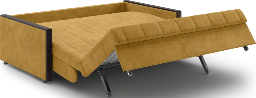 ​Диван прямой Токио 160, модель 062, Ultra Mustard​ (соломенный​) / венге