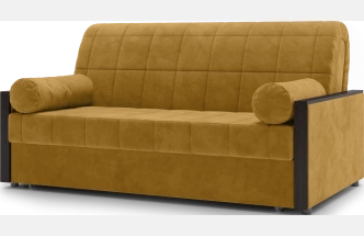 ​Диван прямой Токио 160, модель 062, Ultra Mustard​ (соломенный​) / венге