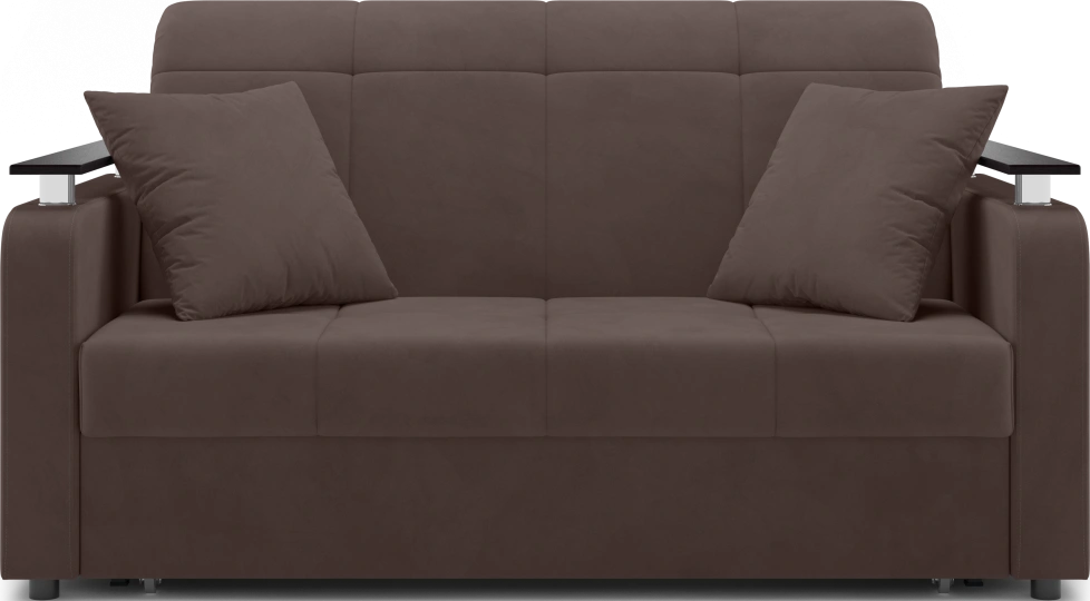 Диван прямой Франческо 140, модель 064, Velutto 23 (коричневый) / венге