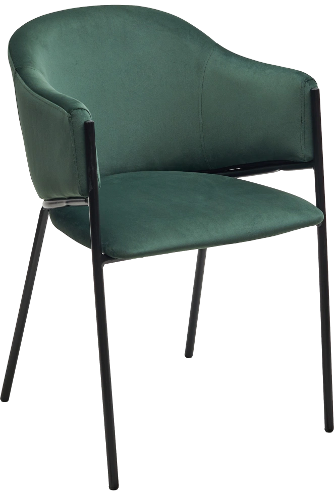 Стул Дилл, мягкий, H-30 изумрудный, велюр, черный каркас