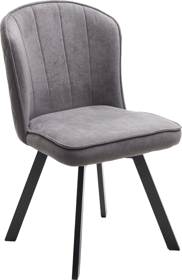 Стул Mode, мягкий, поворотный, B28 темно-серый, велюр, черный каркас