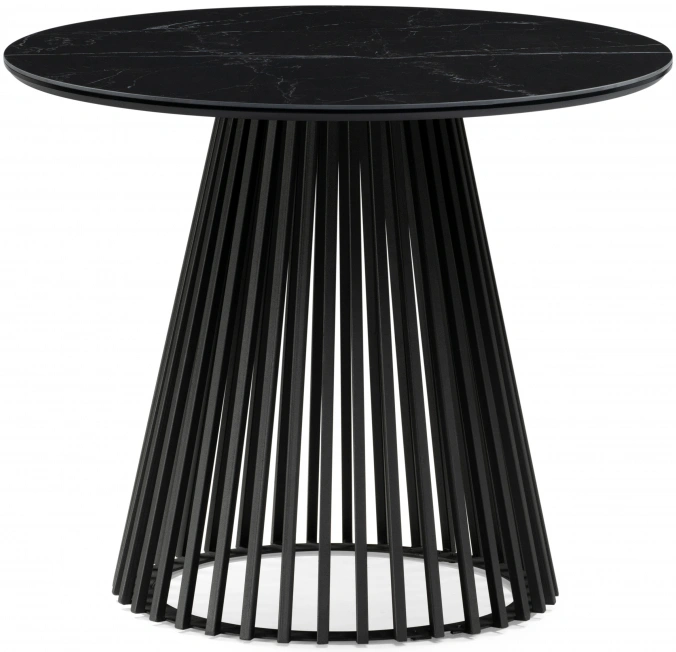 Кухонный стол Нэнси, 90х90, керамика, черный мрамор / черный