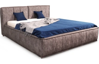 Кровать Чикаго 180, двуспальная, мягкая, аликанте коричневый