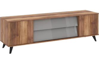 Гостиная модульная Онтарио 1, Дуб Барокко янтарный / Серый Асфальт глянец