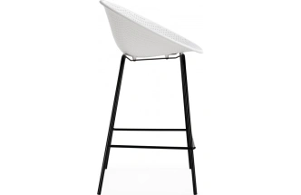 Полубарный стул Zeta, пластик белый / черный