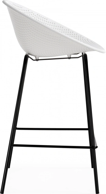 Полубарный стул Zeta, пластик белый / черный