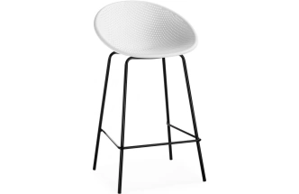 Полубарный стул Zeta, пластик белый / черный