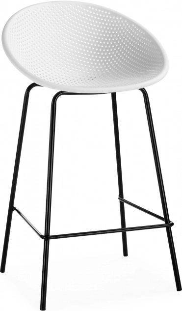 Полубарный стул Zeta, пластик белый / черный