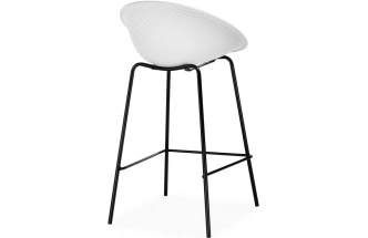 Полубарный стул Zeta, пластик белый / черный