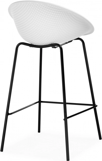Полубарный стул Zeta, пластик белый / черный