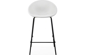 Полубарный стул Zeta, пластик белый / черный