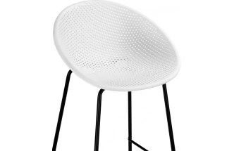 Полубарный стул Zeta, пластик белый / черный