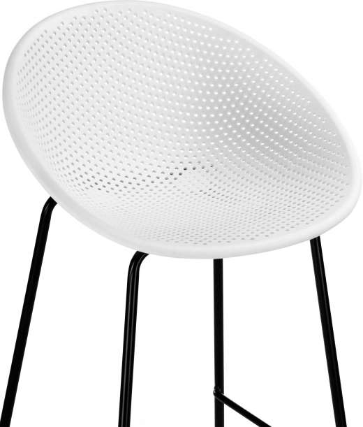 Полубарный стул Zeta, пластик белый / черный