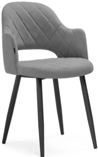 Стул Гутрид, на металлокаркасе, ромбы спереди, серый / черный